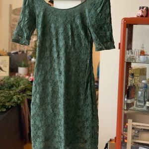 Banana republic green lace dress